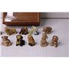 Image 2 : Trinket Box of (13) Assorted Wade Figurines (Some Chipped)