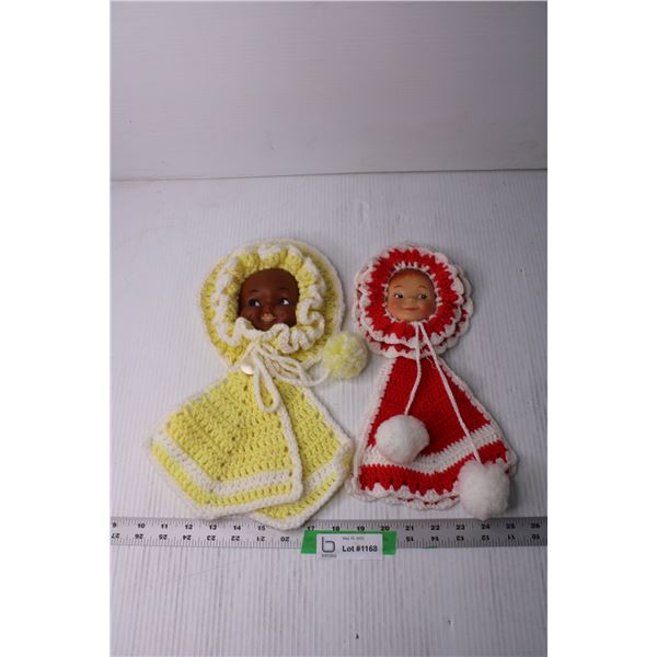 (2) Vintage Doll Head Decorations