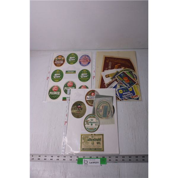 Lot of Assorted Beer and Alcohol Stickers