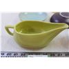 Image 4 : White Cups with Green Stripes + Gravy Boat + (4) Indigo Bowls