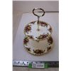 Image 1 : 2 Tier Albert Bone China Old Country Roses Cup Cake Stand