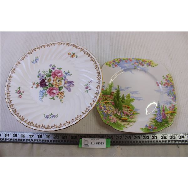 Royal Albert Crow China Plate + Fine bone China Crown Serving Plate