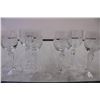 Image 1 : (6) Romanian Etched Glass Sunflowers Design Wine Glasses