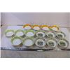 Image 1 : (5) Plastic Green Bowls+ (4) Plastic Yellow Bowls+(6) Plastic Herbs Design Bowls