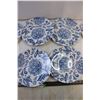 Image 3 : (10) Plastic Blue Flower Plates