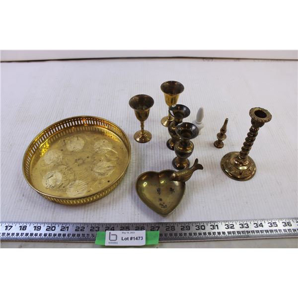 Metal Candleholder + Decorative Chalices + Misc.