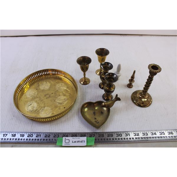 Metal Candleholder + Decorative Chalices + Misc.