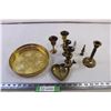 Image 1 : Metal Candleholder + Decorative Chalices + Misc.