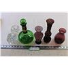 Image 1 : Variety of Vases + (2) Candle holders + Captains Table Whiskey Bottle