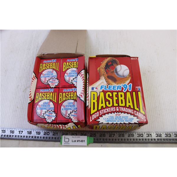 (2) Boxes of 1991 Fleer Baseball Cards (NOS)