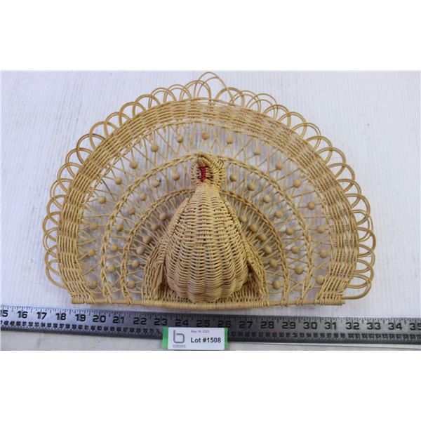 Wicker Peacock Wall Hanging