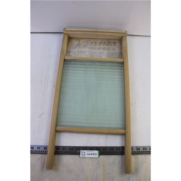 Vintage Washboard Wood and Glass