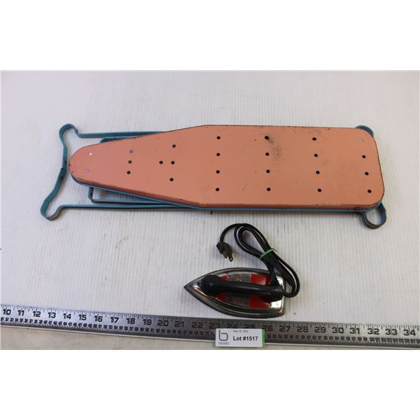 Ironing Board with Small Iron (untested)