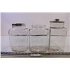 Image 2 : (3) Glass Jars with 2 Lids