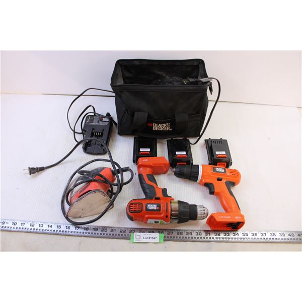 Black & Decker Case with Tools and (3) Batteries+ Battery Charger