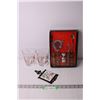 Image 1 : Vintage Bar Set, Oversized Shot Glasses and Crazy Horse Trivet0o