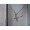 Image 2 : 925 Silver Cross Pendant with 20" Silver Chain