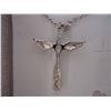 Image 3 : 925 Silver Winged Heart Cross Pendant with 20" Silver Chain