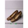 Image 1 : Vintage Expression Gold, Yellow and Brown Heels - Size Women's 38
