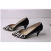 Image 4 : Vintage Enzo Black Patent Kidskin Pumps - Size Women's 7 1/2M