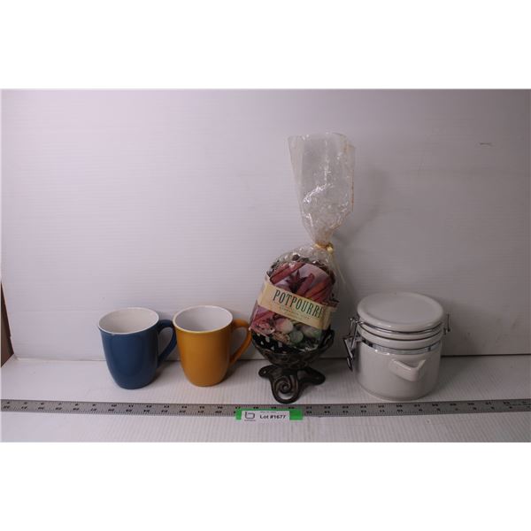 Lot of Assorted Items - Mugs, Potpourri