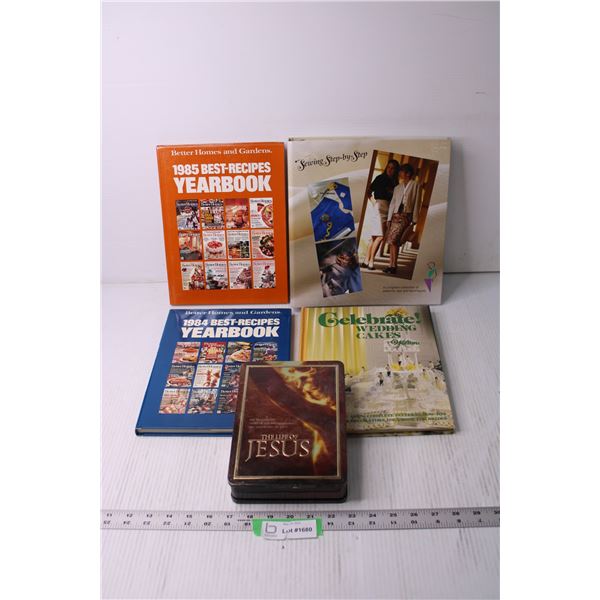 Assorted Recipe Books and Life of Jesus DVD Set