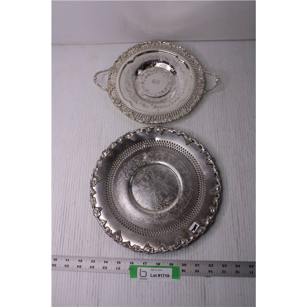 (2) Silver Plated Trays