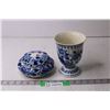 Image 1 : (2) Vintage Delft Vase and Trinket Dish