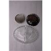 Image 2 : Lot of Silver Plated Items - Sauce Dish, Tray, Misc. Glass