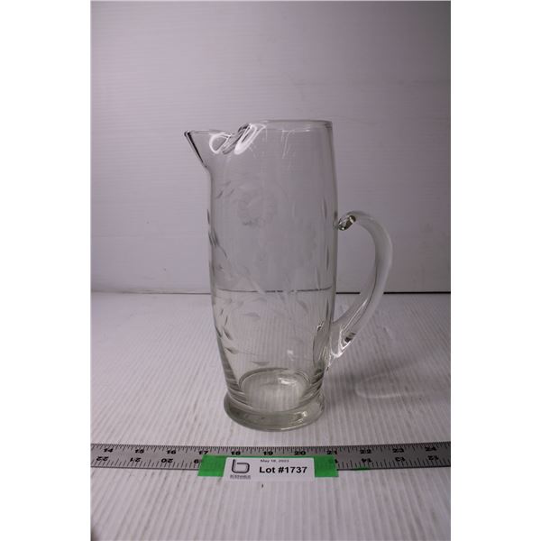 Glass Etched Pitcher