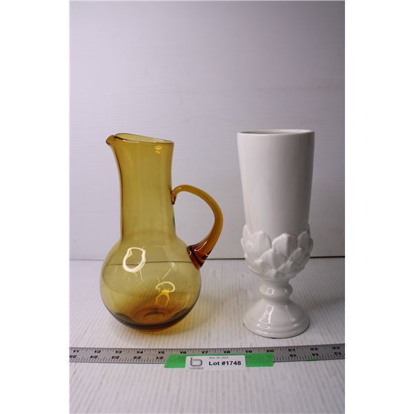 Vase and Glass Pitcher