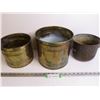 Image 1 : (3) Vintage Brass Plant Pots