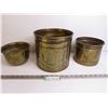 Image 1 : (3) Vintage Brass Plant Pots