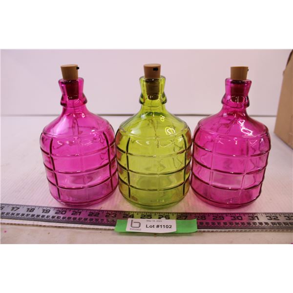 (3) Druline Decorative Light Up Bottles