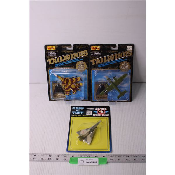 (3) Die Cast Tailwinds Airplanes (NIB)