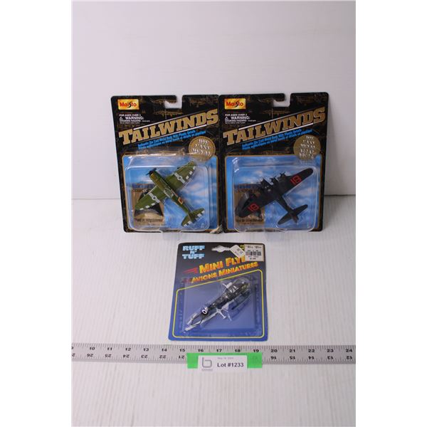 (3) Die Cast Tailwinds Airplanes (NIB)