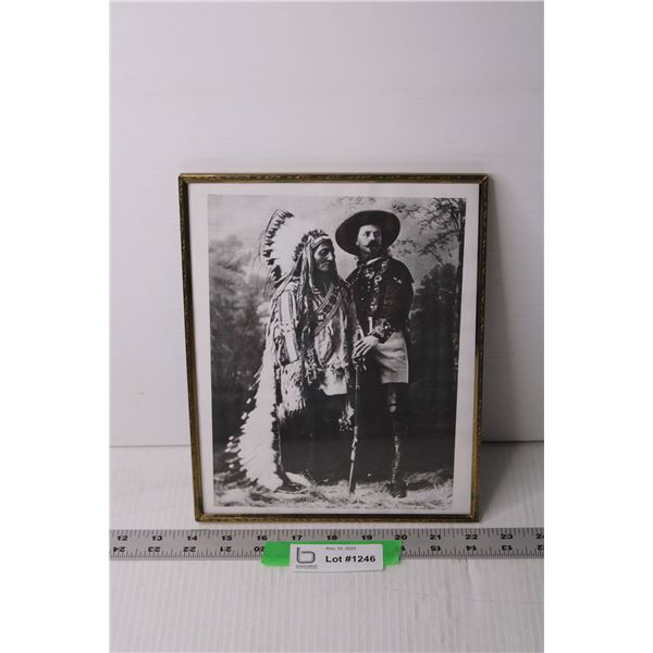 Framed Picture of Buffalo Bill Cody and Sitting Bull Circa 1885