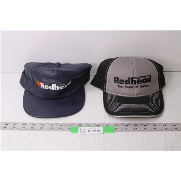 (2) New Redhead Hats - One Leather