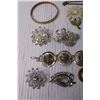 Image 2 : Lot of Vintage Brooches and Jewelry (Some Missing Rhinestones)