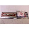 Image 1 : Metal Sign Beer Fridge + Metal Coke Cola Sign