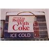 Image 3 : Metal Sign Beer Fridge + Metal Coke Cola Sign