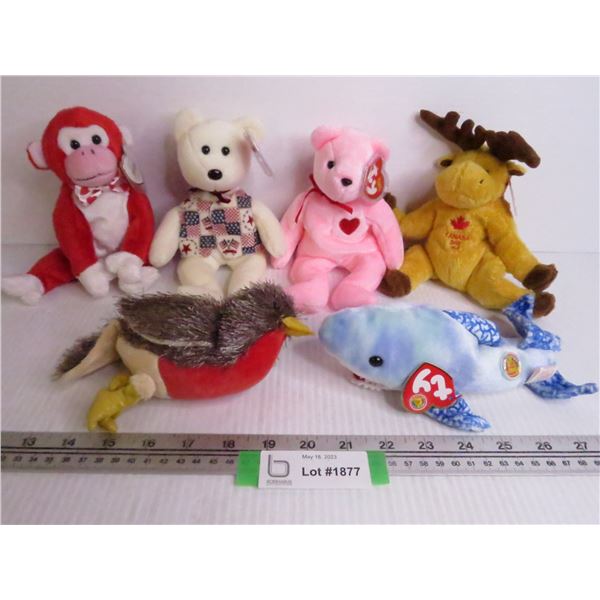 (6) Beanie Babies