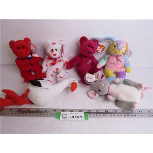 (6) Beanie Babies