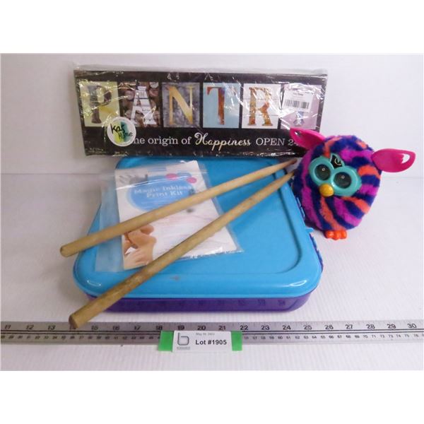 Pantry Sign - Plastic Containers - Drum Sticks - Furby - Magic Inkless Print Kit