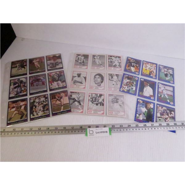 (3) Sheets of CFL Football Collectors Cards