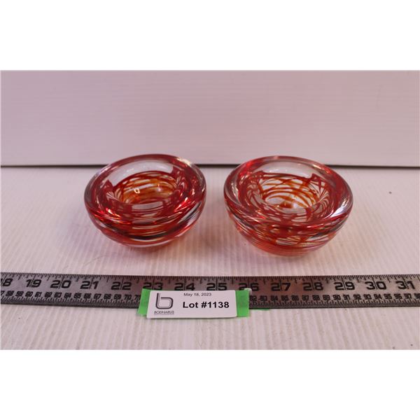 Red Swirls Tealight Candle Holder