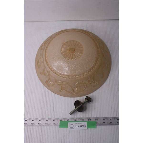 Vintage Ceiling Light Shade - 12  Diameter (2 Small Chips)