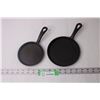 Image 1 : (2) Cast Iron Frying Pans - 6 1/2" and 5 1/2"