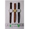 Image 1 : (3) Mens Watches with Leather Bands (Working)