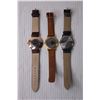 Image 4 : (3) Mens Watches with Leather Bands (Working)